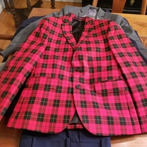 Red and black plaid Polo blazer boys size 10